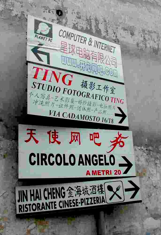 prato, italy, sign, italian, chinese, chinatown